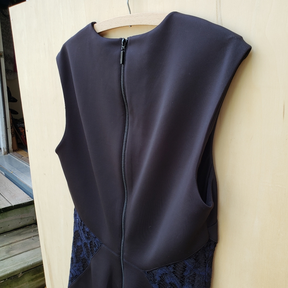 Rachel Roy Black / Navy Lace Scuba Sheath Dress 12 - Picture 10 of 14